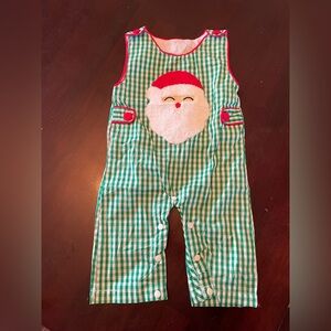 Green and White Santa Romper
